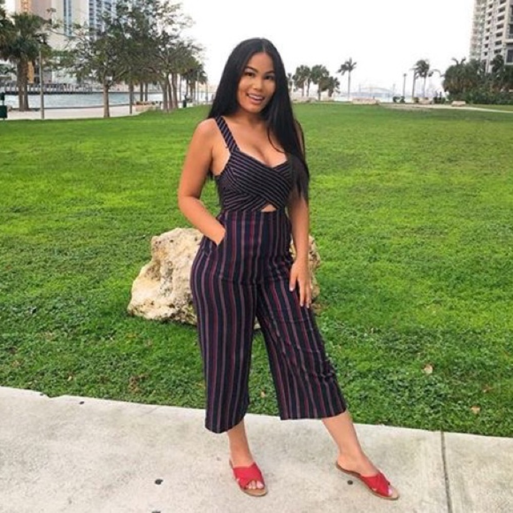 BCBG Striped Jumpsuit